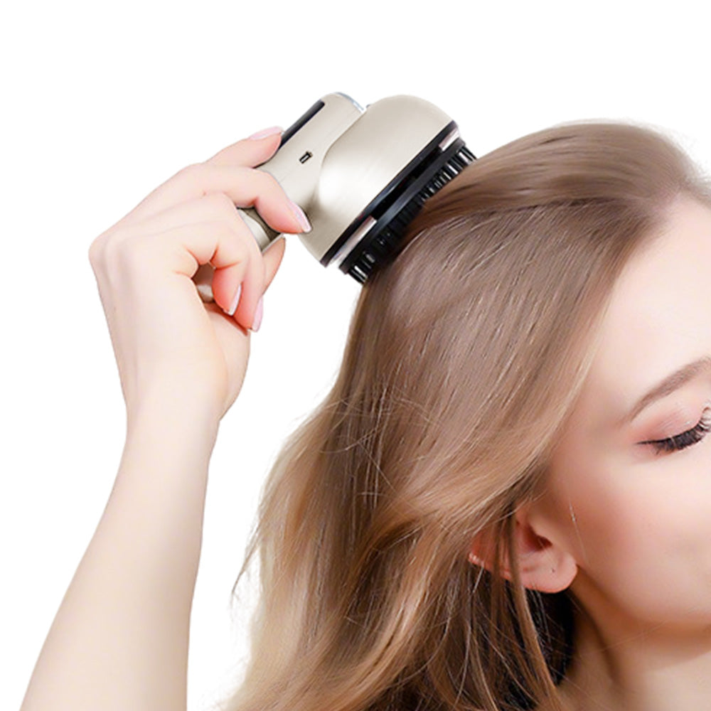 Wireless Electric Hair Comb with Vibration and Oil Mist Spray-Beige
