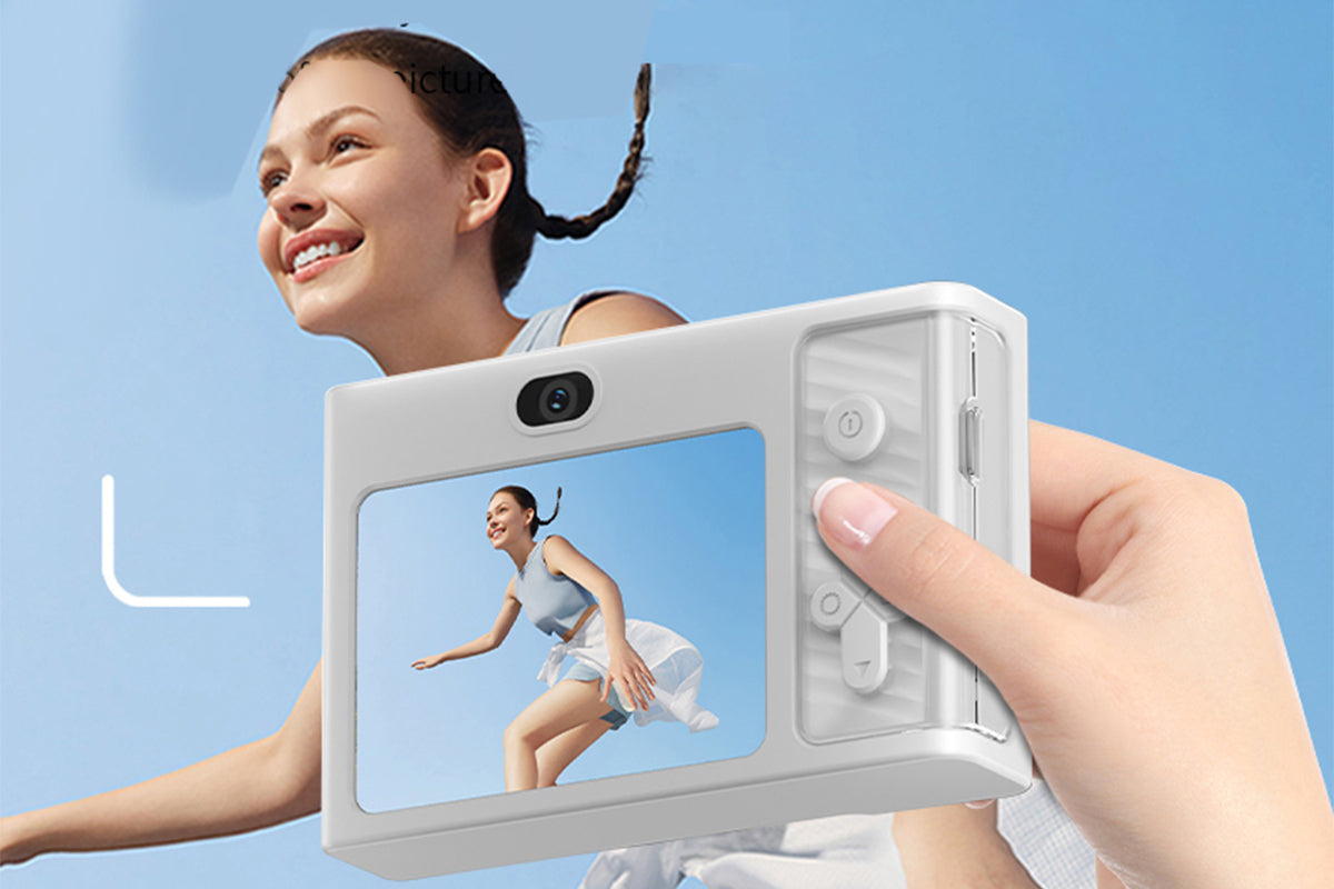 4K Digital Camera 2.4 Inch  1080P 48MP Entry Level Students Camera with 8 Times Zoom Built-in Music Games for Teens Christmas Gift-White