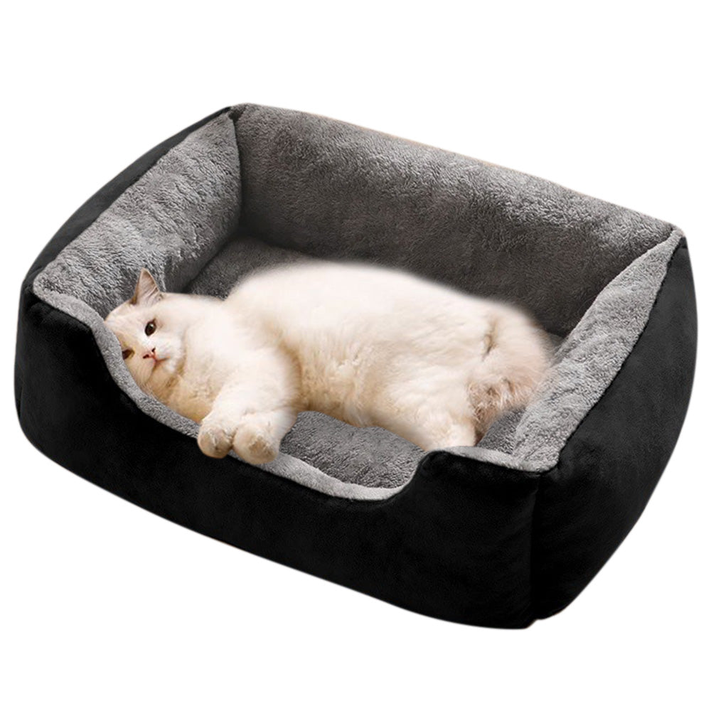 Rectangle Pet Bed for Dogs Cats Beds Warming Soft Calming Sleeping Puppy Bed Black