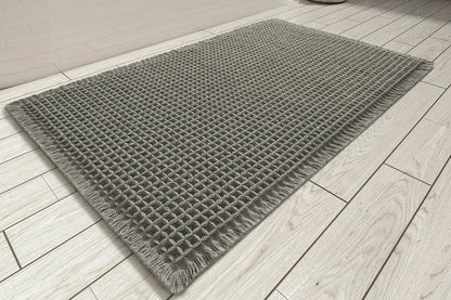 Waffle Bath Mat Super Absorbent Non Slip Bathroom Rug Rubber Backed Bath Rug -Green