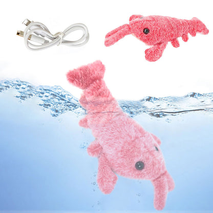 Throbbing Floppy Lobster Pet Dog Cat Interactive Toy Electric USB Charging Toy-Nude