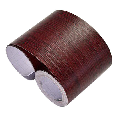 Peel and Stick Wood Grain Border Waterproof Sticker Self Adhesive for Wall-red