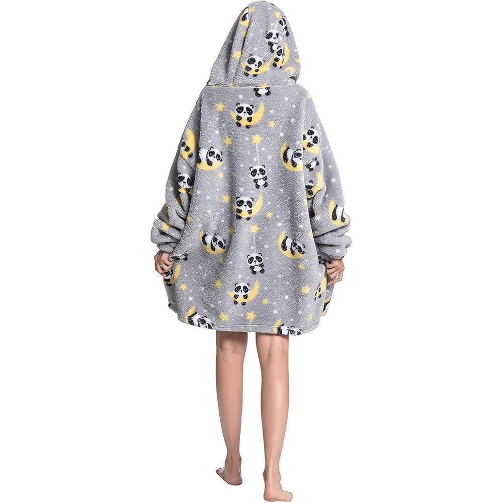 Hooded Blanket Hoodie Ultra Plush Comfy Sweatshirt Fleece-Panda