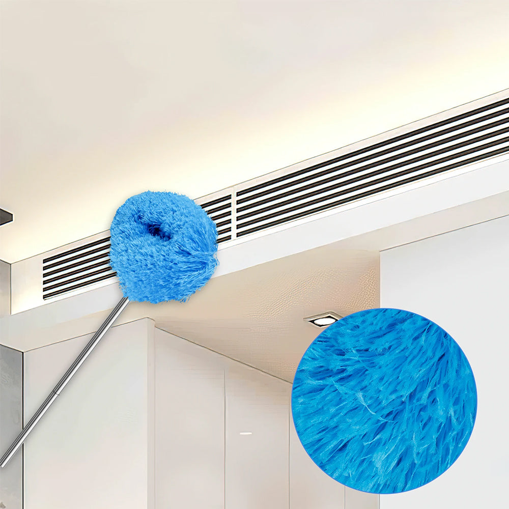 Adjustable Ceiling Fan Cleaner Duster Microfiber Duster for Walls Door Window Top Cleaning  Blue