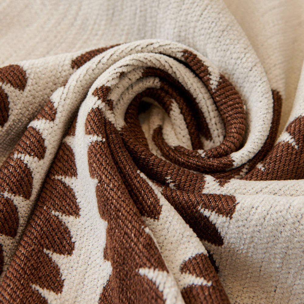 Reversible Sofa Couch Cover Boho Chenille Blanket Coffee