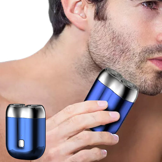 Portable Mini Dual-Head Electric Shaver USB Rechargeable Razor Blue
