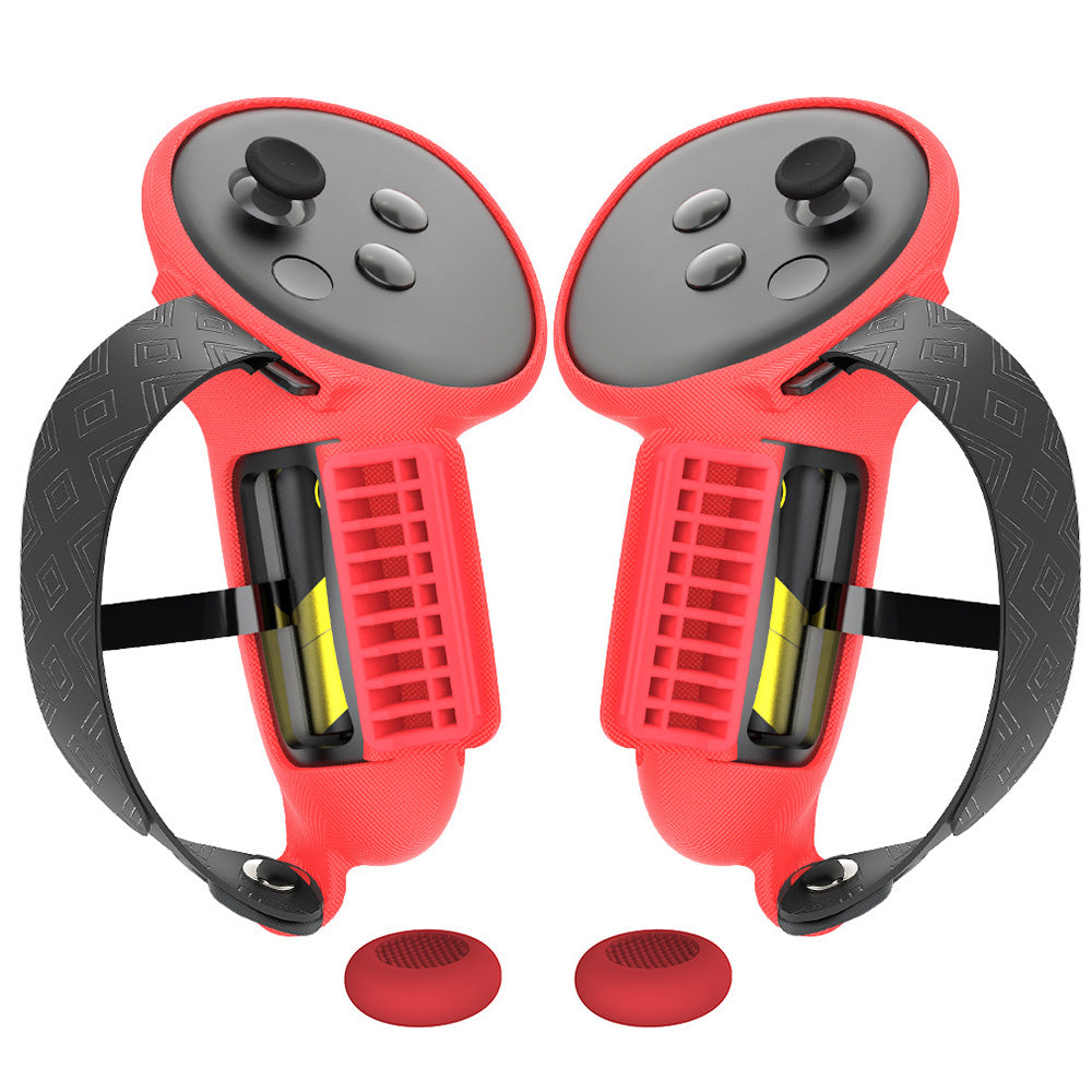 Silicone Controller Grips Cover VR Accessories Compatible with Meta Quest 3/Meta Quest 3S Red