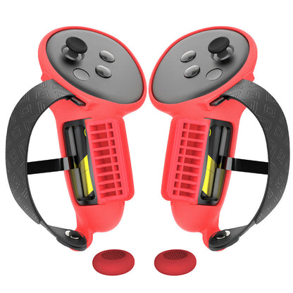 Silicone Controller Grips Cover VR Accessories Compatible with Meta Quest 3/Meta Quest 3S Red