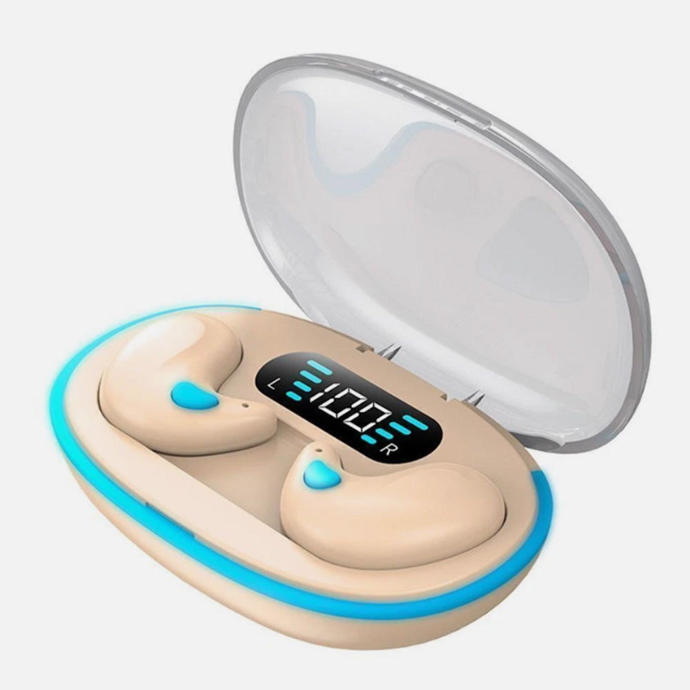 Wireless Bluetooth Sleep Earbuds Invisible Earplugs with Charging Case Skin Color