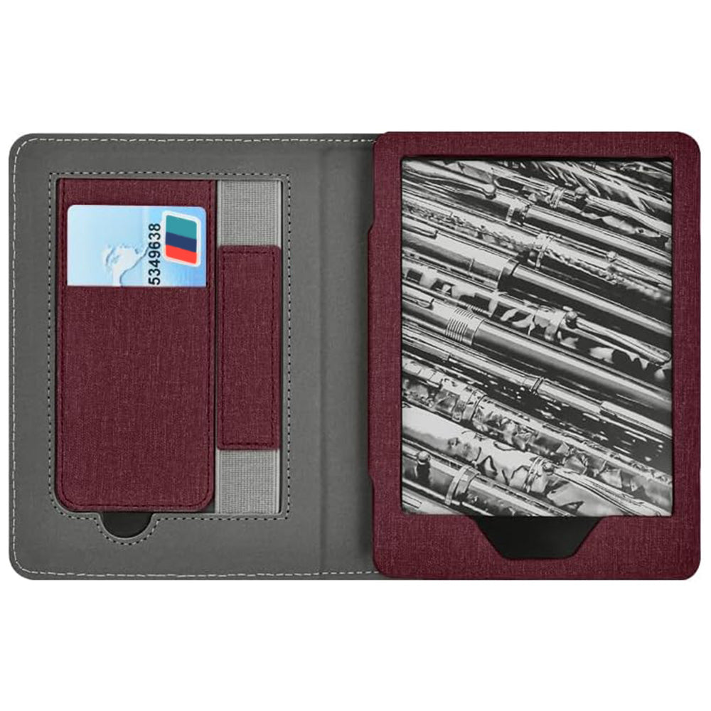 Protective Case with Stand for Kindle Paperwhite 12th Gen 2024 7 Inch-Wine Red