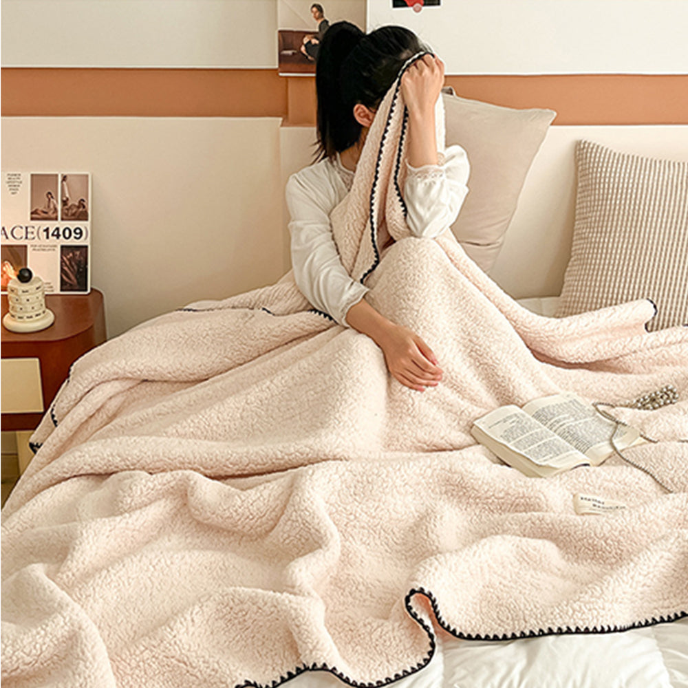 Sherpa Throw Blanket Winter Fuzzy Throws Cozy Blanket Khaki