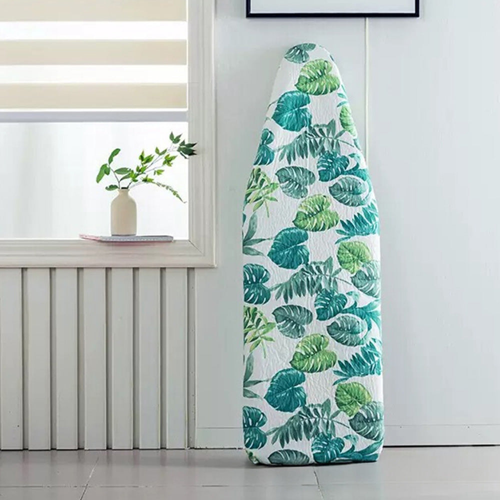 Heat Retaining Felt Ironing Board Cover Easy Fitted Elastic Edge-Leaves