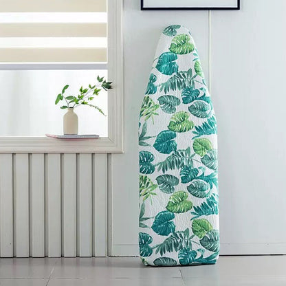 Heat Retaining Felt Ironing Board Cover Easy Fitted Elastic Edge-Leaves