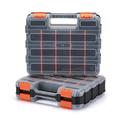 34 Grid Double Sided Tool Organizer Box for Screws Nuts - Orange