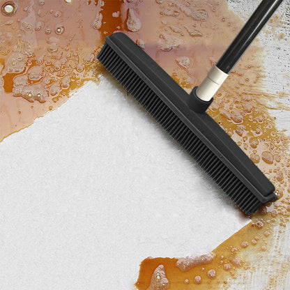 Rubber Broom for Pet Hair Car Windows Cleaning Long Handle Squeegee Black