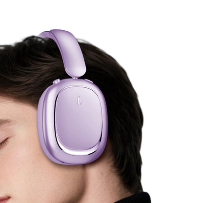 Lightweight Clear Over Ear Bluetooth Headsets-Purple