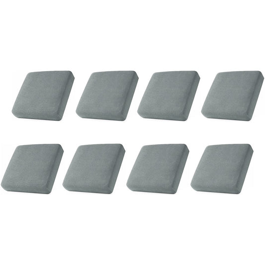 8Pcs Stretch Sofa Seat Cushion Cover Light Gray