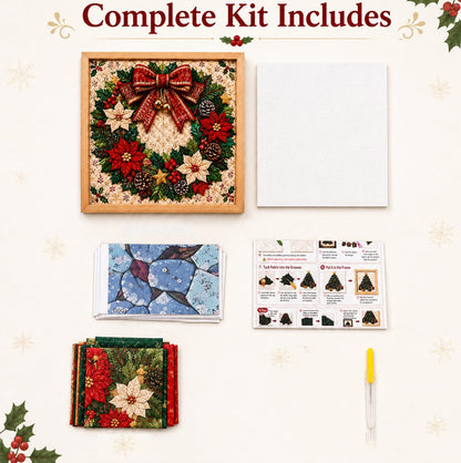 Fabric Poke Art Kit for Adults 3D Christmas Santa Claus DIY Craft - Wreath