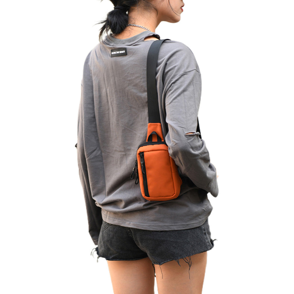 Small Crossbody Bag for Men Women Mini Sling Bag Travel Running Phone Daypack Orange