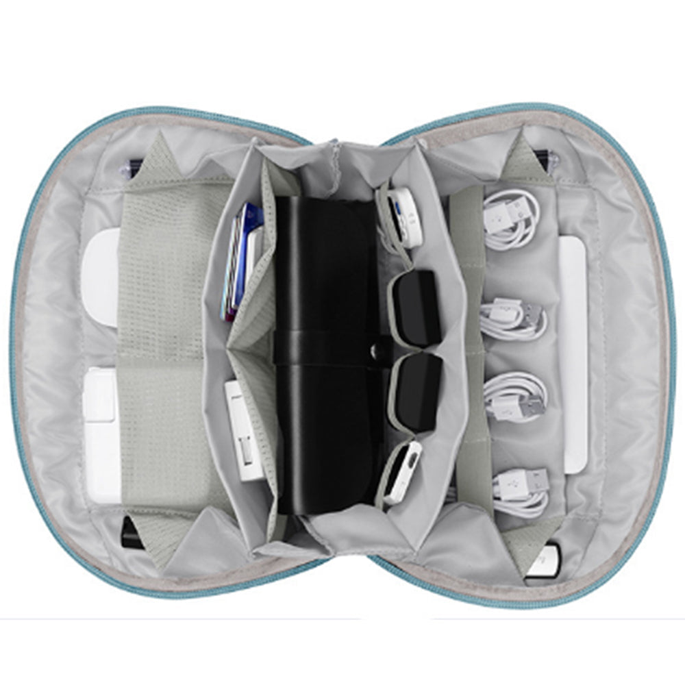 Travel Gadget Bag Organizer Small Electronics Organizer Pouch for Cables Cords Chargers Blue