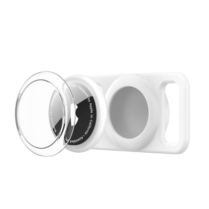 2PCS Waterproof Silicone Dog Collar Holder for Apple AirTag White