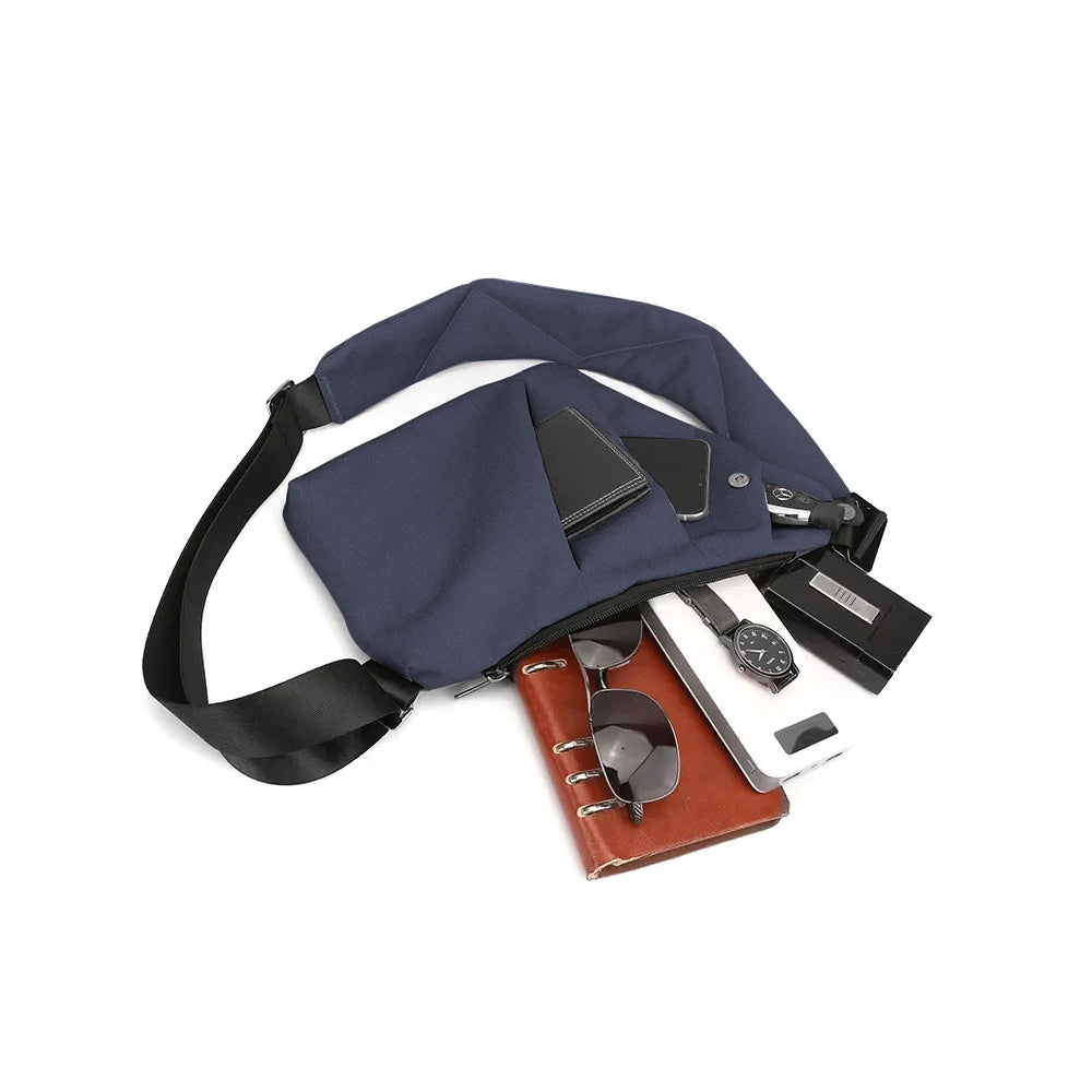 Men Anti-Theft Chest Pack Right Shoulder Sling Bag Travel Sports Crossbody Bag Blue