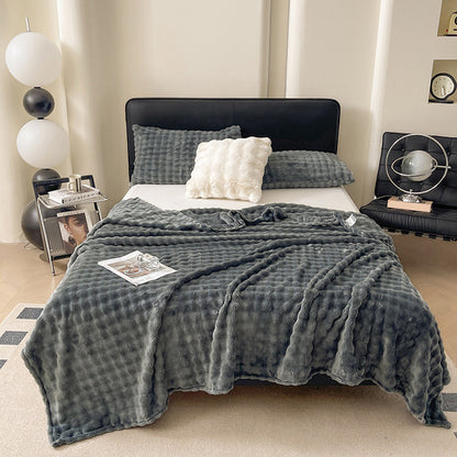 Bubble Fleece Blanket -Grey