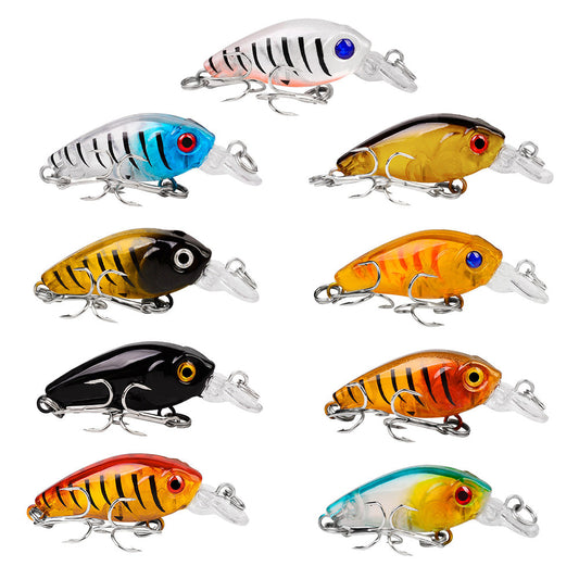 9Pcs Colorful Fishing Lures Small Fake Fishing Bait Freshwater Fishing Tackle Kit for Bass Trout Perch