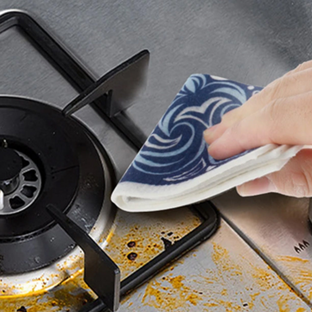 6Pcs Super Absorbent Reusable Kitchen Dishcloths Biodegradable Towels Style 1