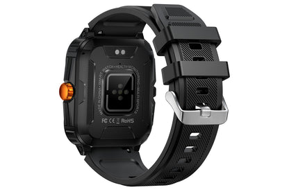 Waterproof Smartwatch for Men Android iOS Phones Smart Watch Fitness Tracker 1.96 Inch Blood Pressure Heart Rate Sport Pedometer Sleep Digital Step Activity Monitor-Black Gold
