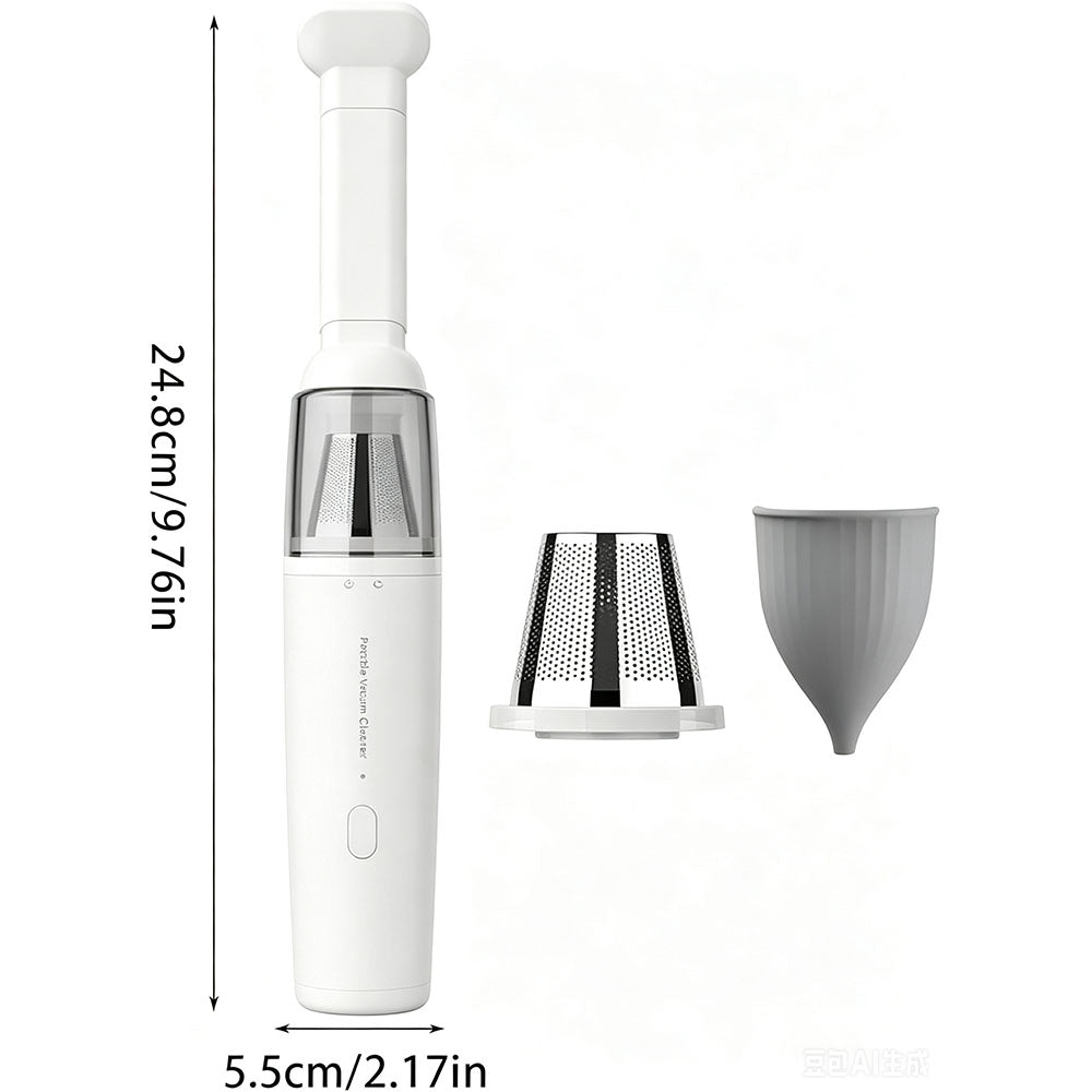 Portable Cordless Handheld Vacuum with Two Suction Modes - White