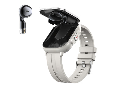 Smart Watch with Earbuds 2 in 1 Smart Call Watch with Bluetooth Headphones 2.01-Inch Heart Rate Sleep Monitoring Fitness Tracker-Grey