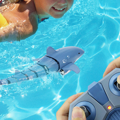 2.4G Remote Control Shark Toy RC Simulation Shark for Swimming Pool Blue