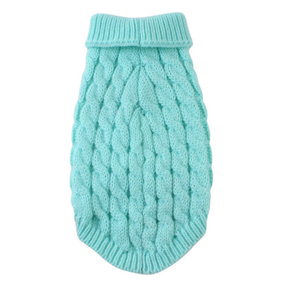 Puppy Dog Jumper Winter Warm Knitted Sweater Pet Clothes for Small Dogs Coat -Blue