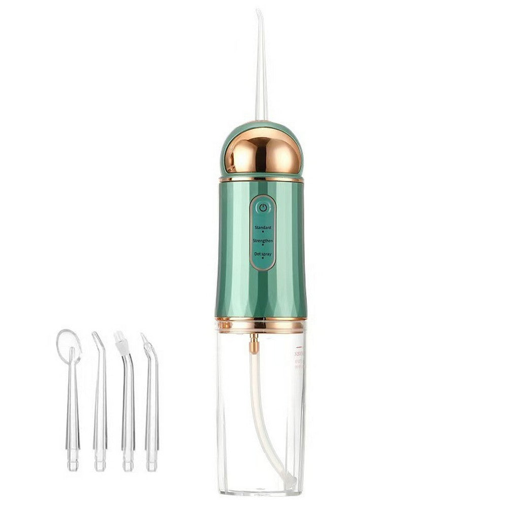 Electric Water Flosser for teeth with 4 Jet Tips Portable Floss Irrigation Cleaner-Green