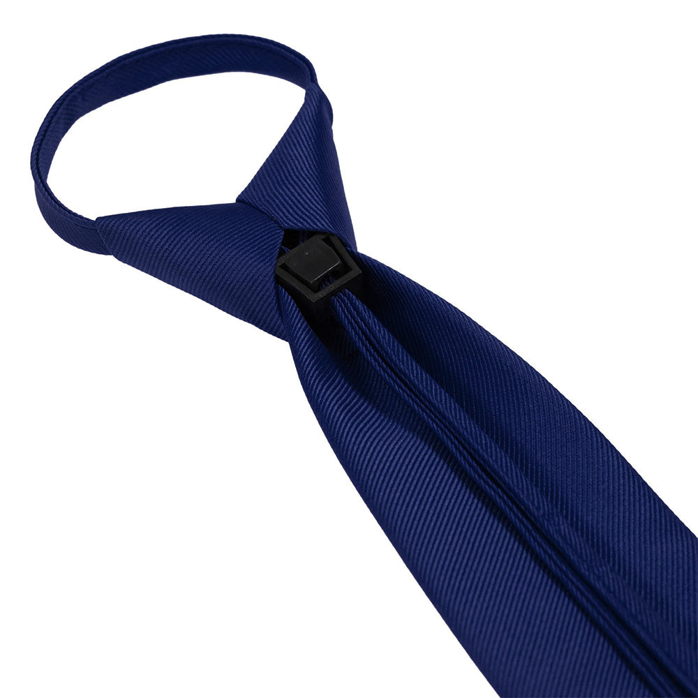 Pre-Tied Zip Necktie 8 cm for Wedding Business Formal Wear - Navy