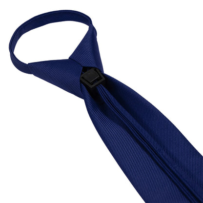 Pre-Tied Zip Necktie 8 cm for Wedding Business Formal Wear - Navy