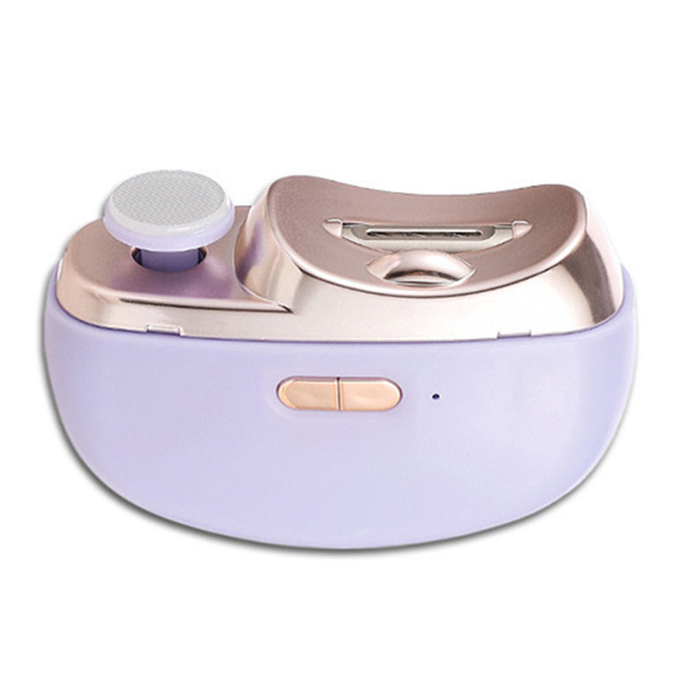 2-in-1 Electric Nail Clipper and Nail Polisher Portable Grooming Tool Purple