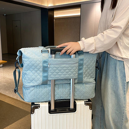 2Pcs Travel Bag Set Duffel Bag with Toiletry Bag Turquoise