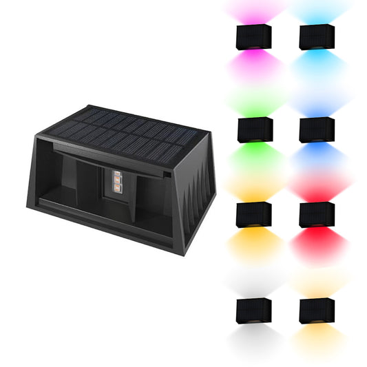 Solar Wall Light Adjustable Beam Angle for Garden Patio-RGB Color Light