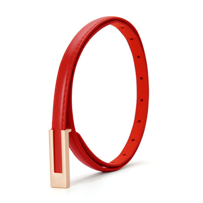 Vintage Womens PU Leather Casual Belt for 72 to 94cm Waist - Red