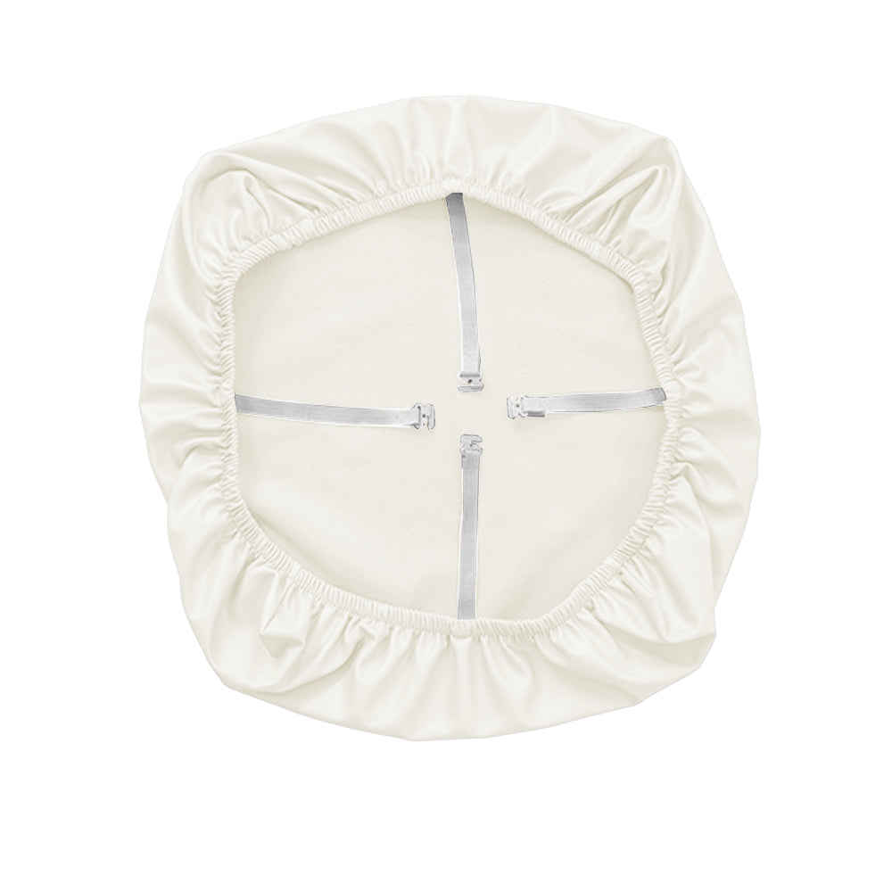 2Pcs Chair Seat Cushion Covers Water Resistant PU Leather Chair Pad Slipcover for Kitchen Dining Chair White