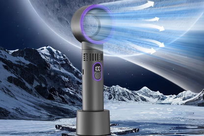 Bladeless 5 Speeds Rechargeable Mini Fan - Gray