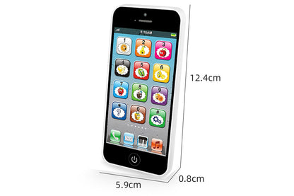 Learning Toy Play Cell Phone with 8 Functions and Dazzling Lights Interactive Toy for  Boys Girls-Black