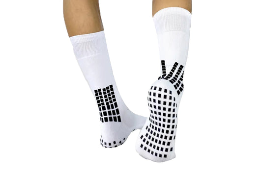 Anti Slip Non Slip Grip Yoga Socks Men Grip Skid Sport Socks-White