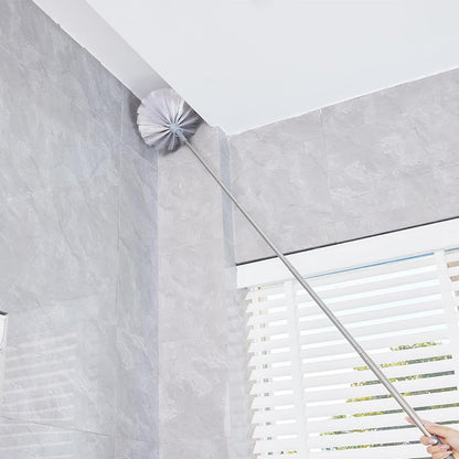 Extendable Ceiling Cleaning Duster Spider Web Microfiber Cleaner Brush Grey