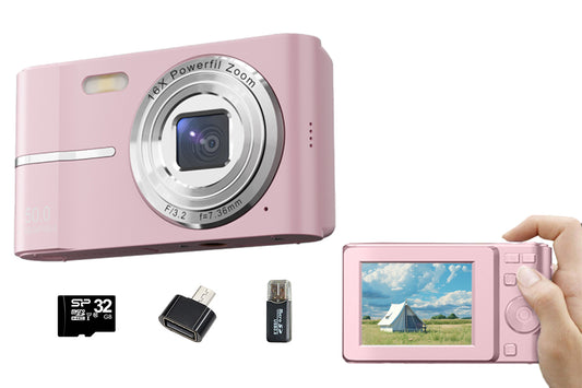 4K Digital Video Camera with 32GB Memory Card Pink