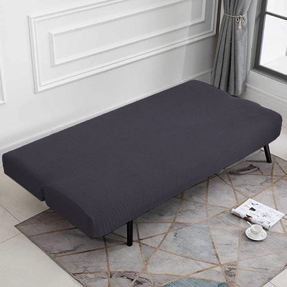 Stretch Armless Cover Sofa Bed Slipcover Protector Elastic Futon Protector Grey