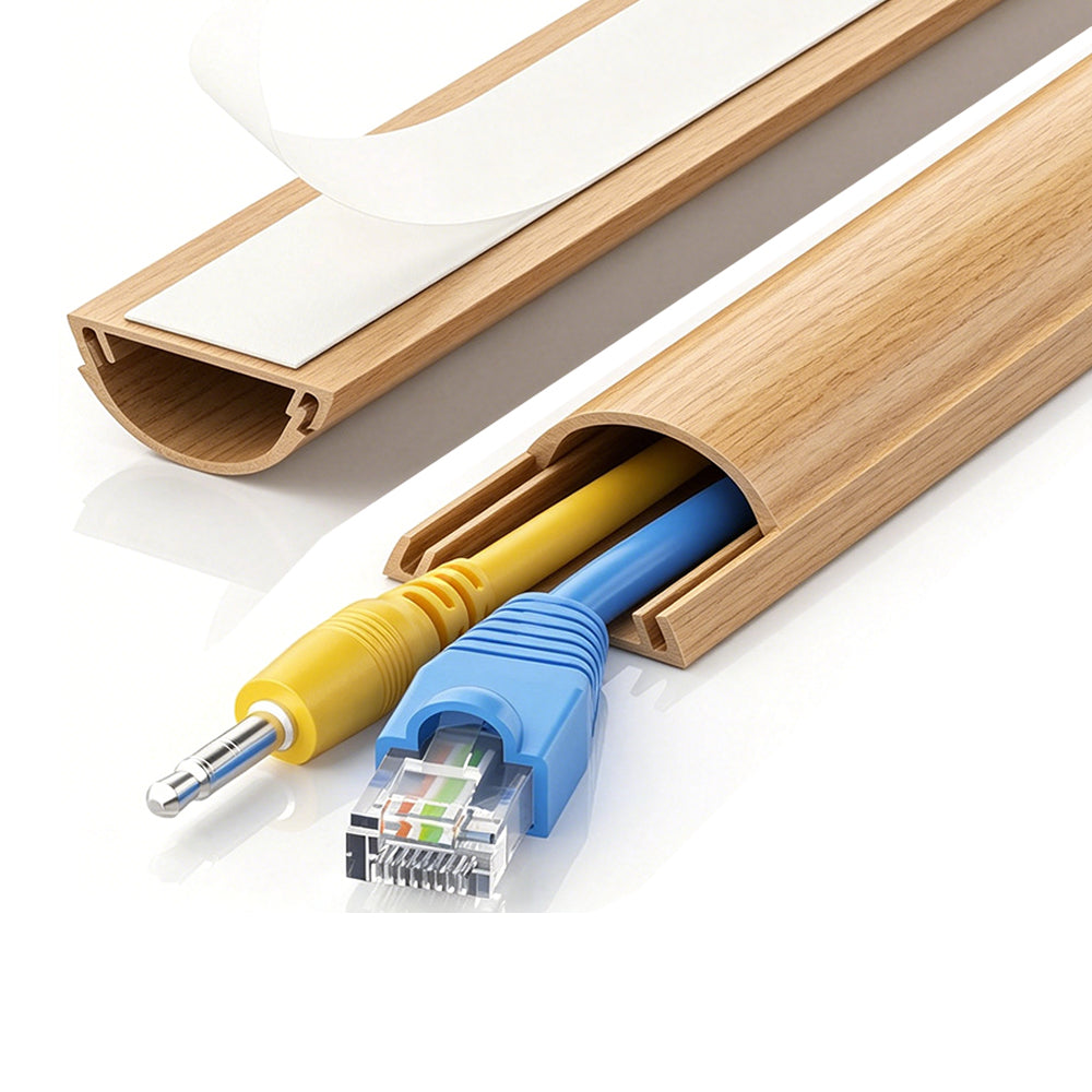 2Pcs PVC Cable Raceway Wire Hider-Brown