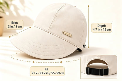 Wide Brim Quick Dry Foldable Sun Hat - Beige
